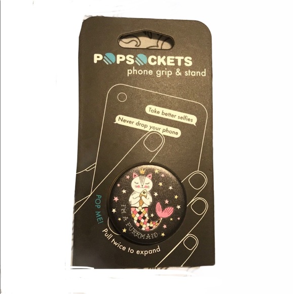 PopSockets I'm a Purrmaid PopSocket Black White - Picture 1 of 4